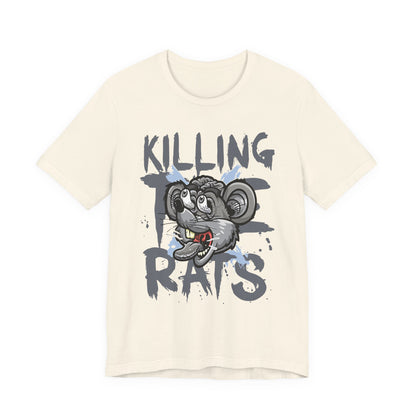 Killing Rats Graphic Tee – Edgy Cartoon Rat Skull Streetwear
