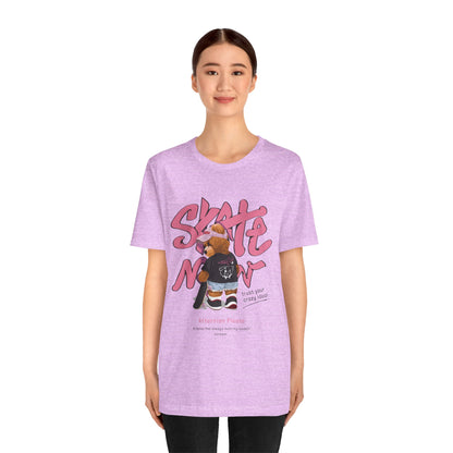Skate Mom Bear Tee — Cute Pink Skateboard Graphic T-Shirt