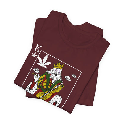 King of Leaves Graphic Tee — Playing Card Cannabis Design