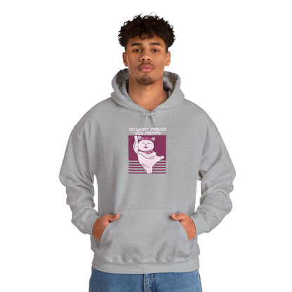 Hoodie — Retro Pink Cat 'Do What Makes You Happy' Graphic Sweatshirt