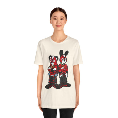 Streetwear Cartoon Bear & Bunny Tee — Hip Hop Graphic T-Shirt