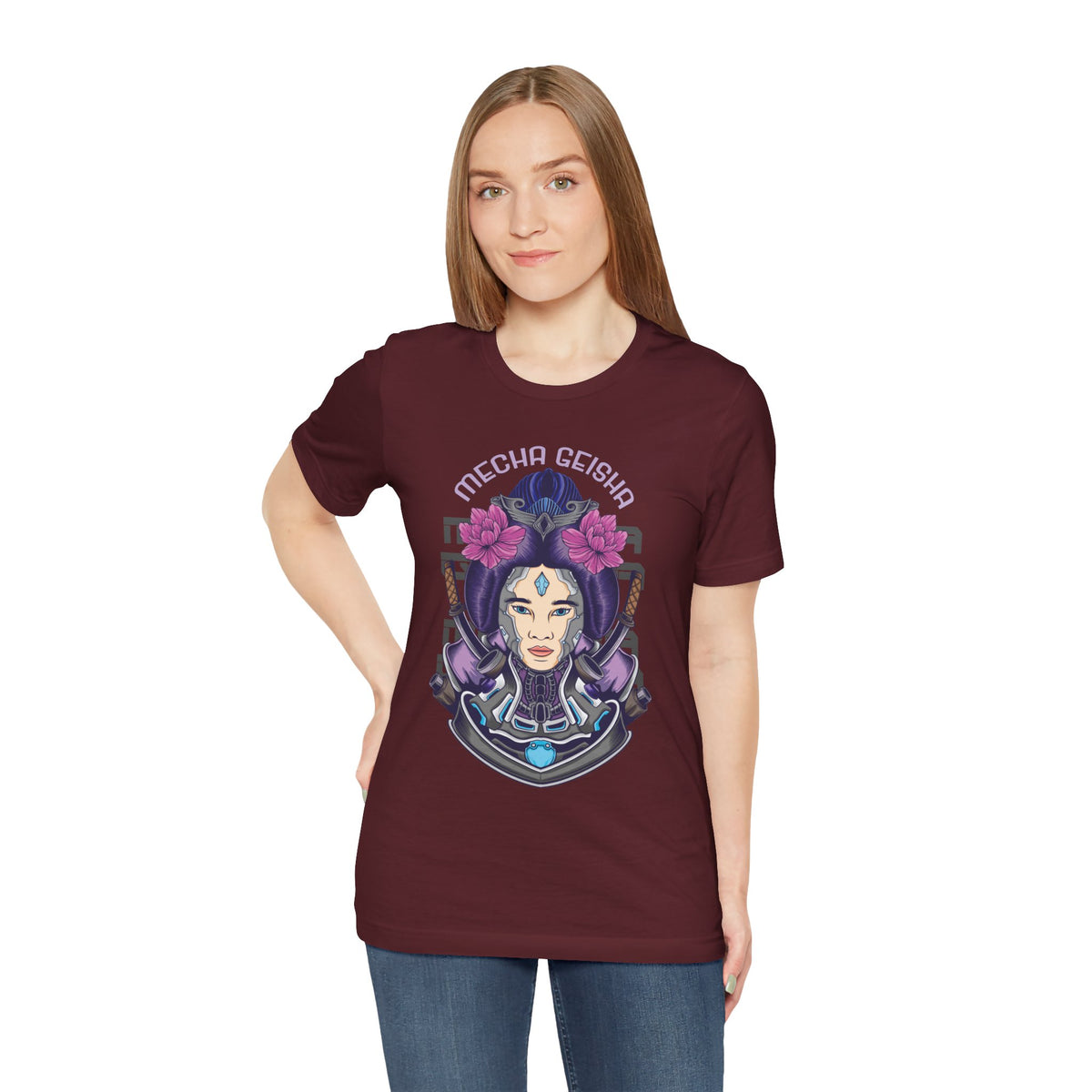 Mecha Geisha T-Shirt — Futuristic Asian-Inspired Graphic Tee