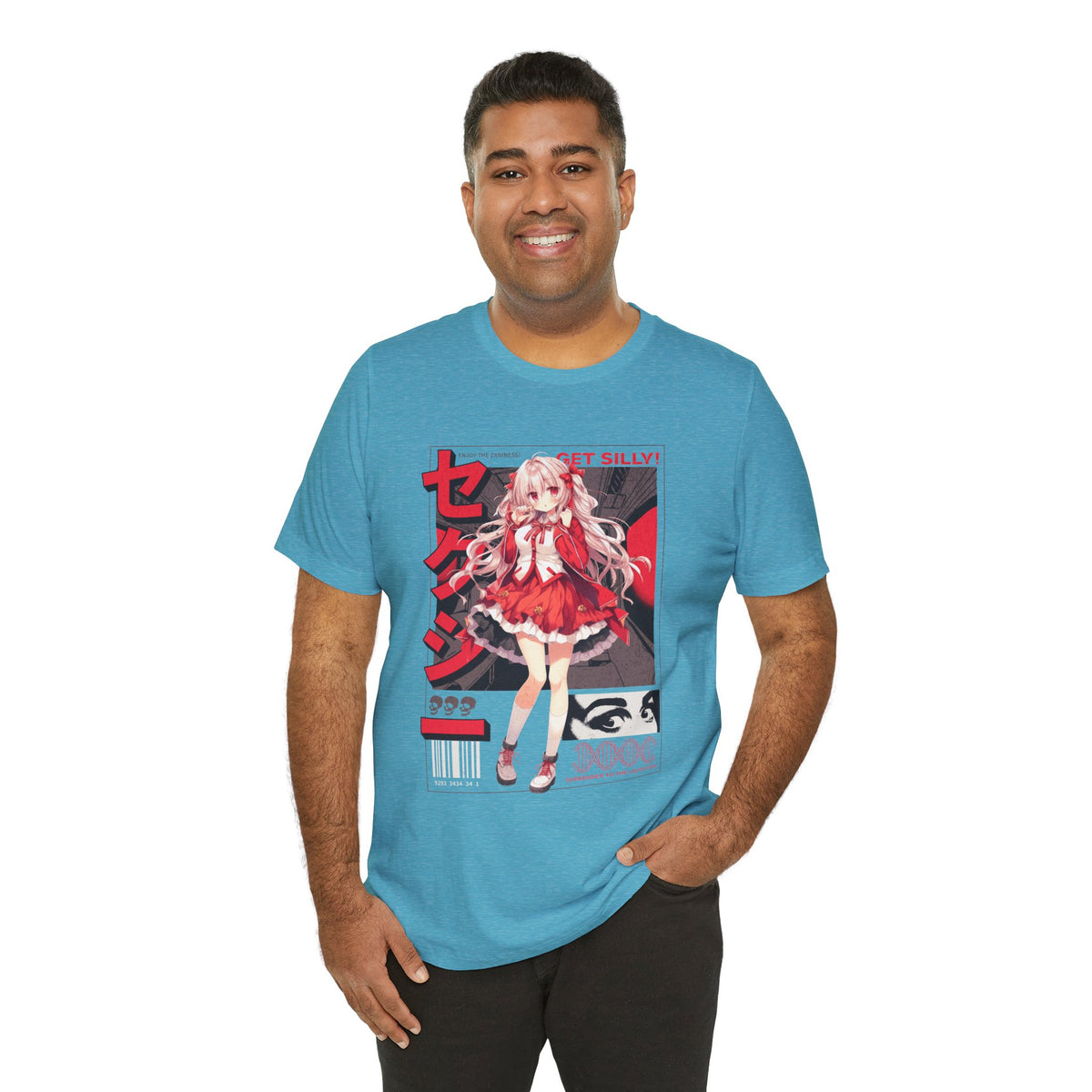 Anime Girl Graphic Tee — "Get Silly!" Red Harajuku Style T-Shirt