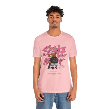 Skate Mom Bear Tee — Cute Pink Skateboard Graphic T-Shirt