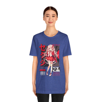 Anime Girl Graphic Tee — "Get Silly!" Red Harajuku Style T-Shirt