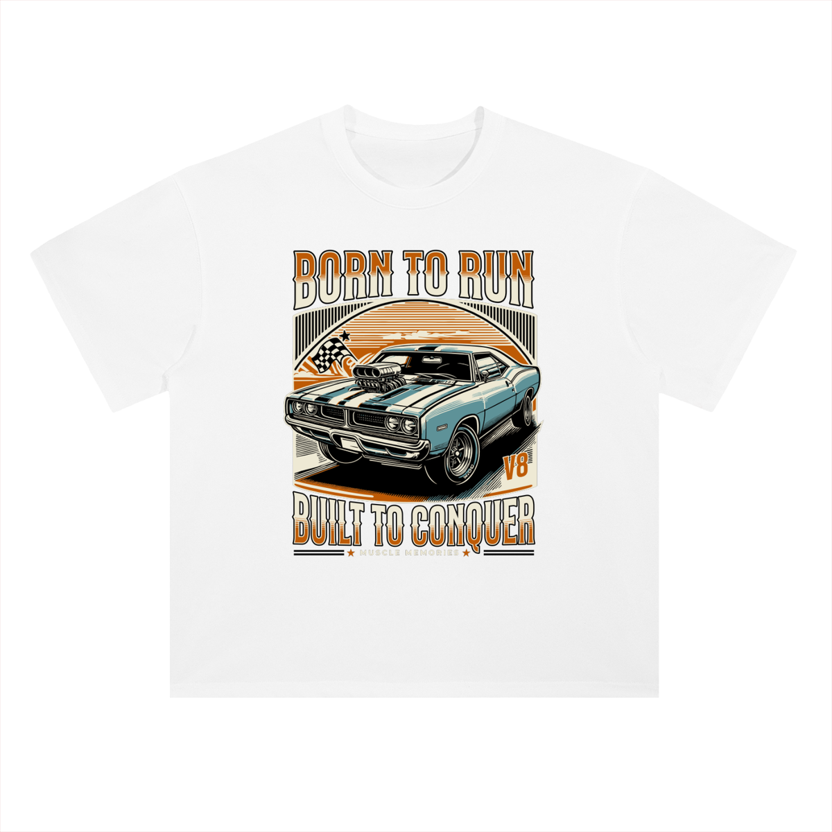 BORN TO RUN & CONQUER Cotton T-Shirt