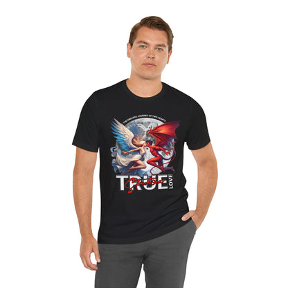 True Love Tee — Angel & Devil Heart Graphic T-Shirt