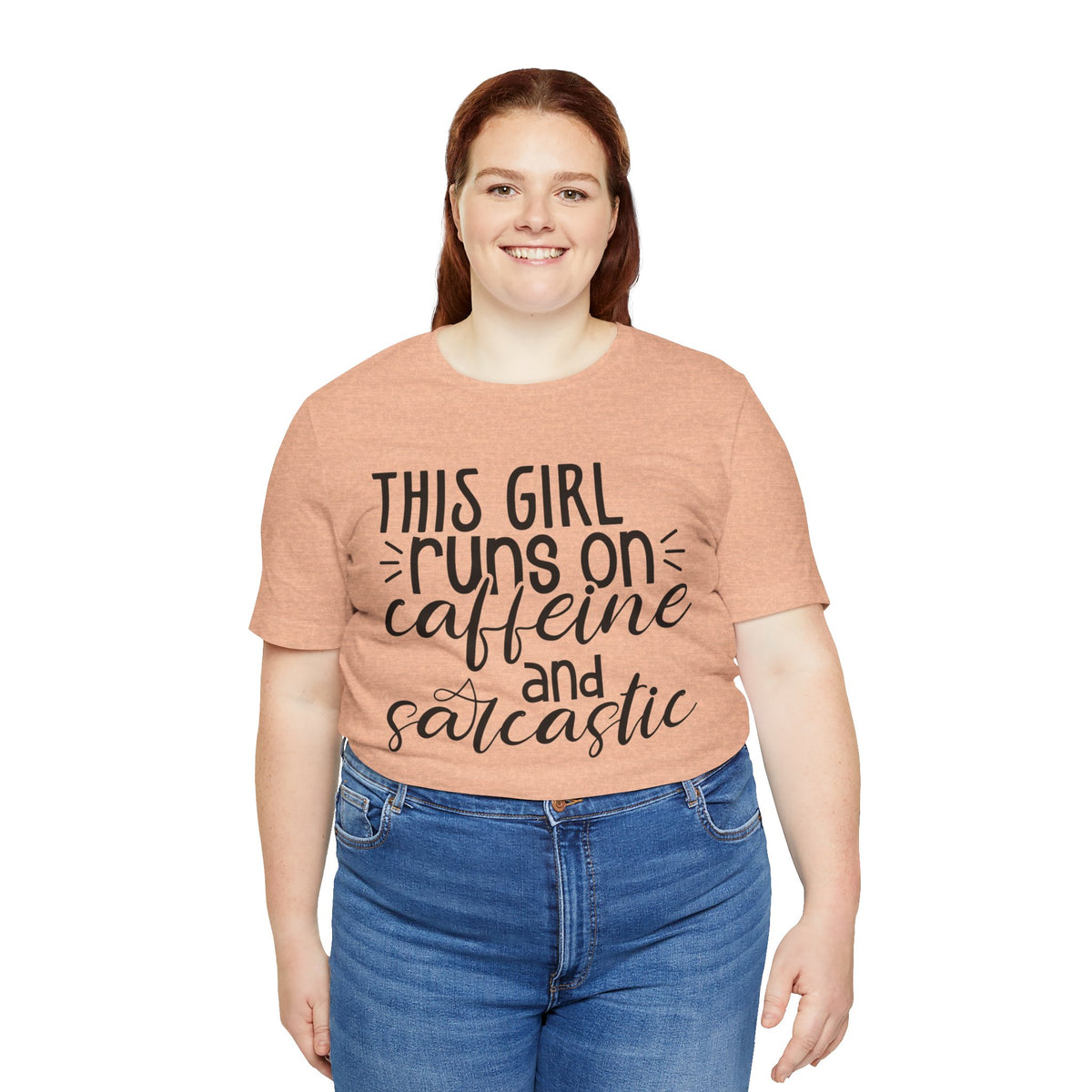 Funny Women’s Tee — "This Girl Runs on Caffeine and Sarcastic"