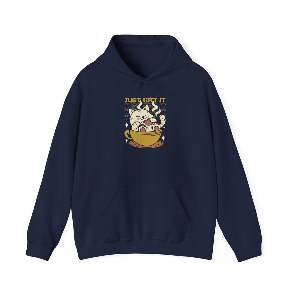 Cat Latte Hoodie - "Just Eat It" Cute Cat in Cup Sweatshirt