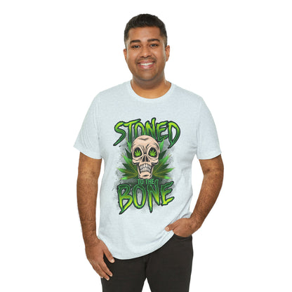 Stoned to the Bone Skull Tee — Cannabis Leaf Graphic T-Shirt