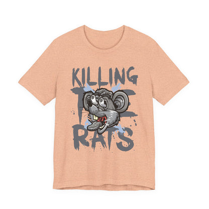 Killing Rats Graphic Tee – Edgy Cartoon Rat Skull Streetwear