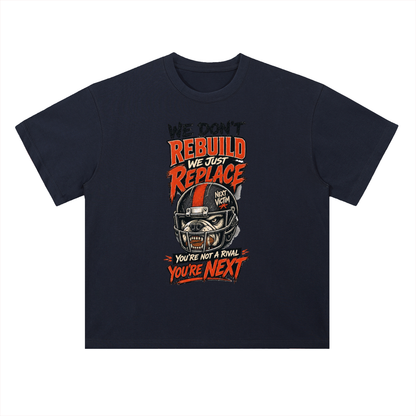 We Don't Rebuild Replace Hockey Mask Graphic Drop Shoulder Tee