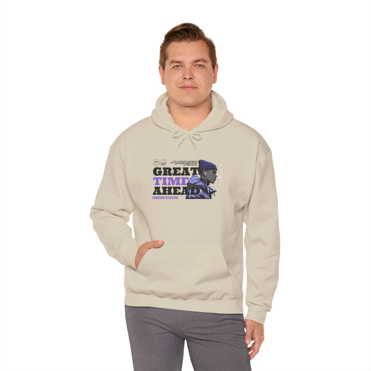 Great Times Ahead Hoodie — Positive Vintage Portrait Pullover