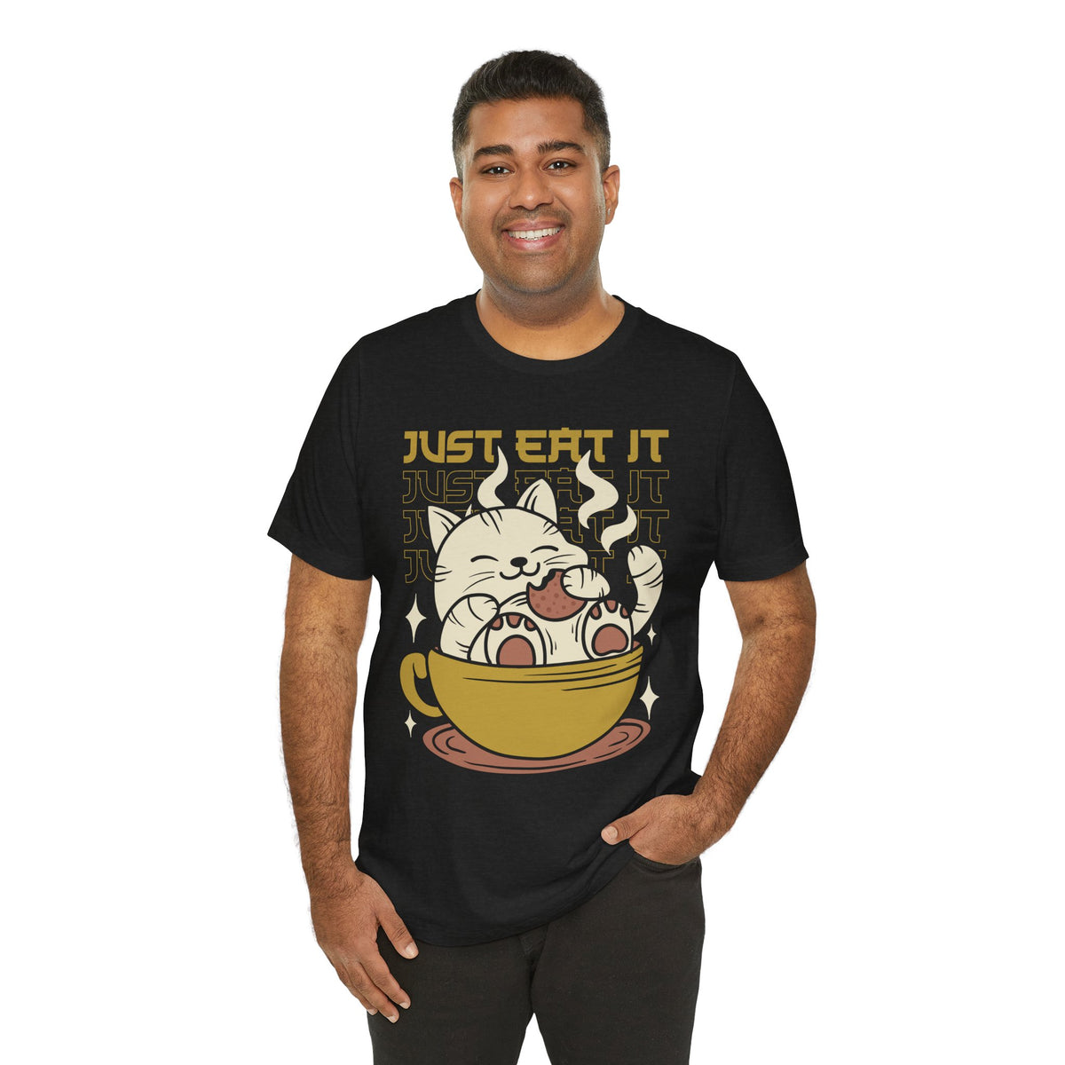 Just Eat It Cat Tee — Cute Kawaii Cat in Tea Cup T-Shirt