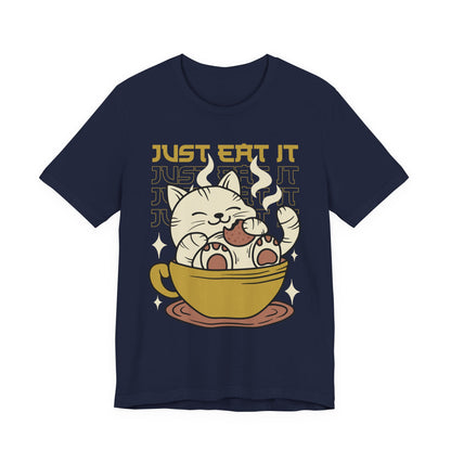 Just Eat It Cat Tee — Cute Kawaii Cat in Tea Cup T-Shirt