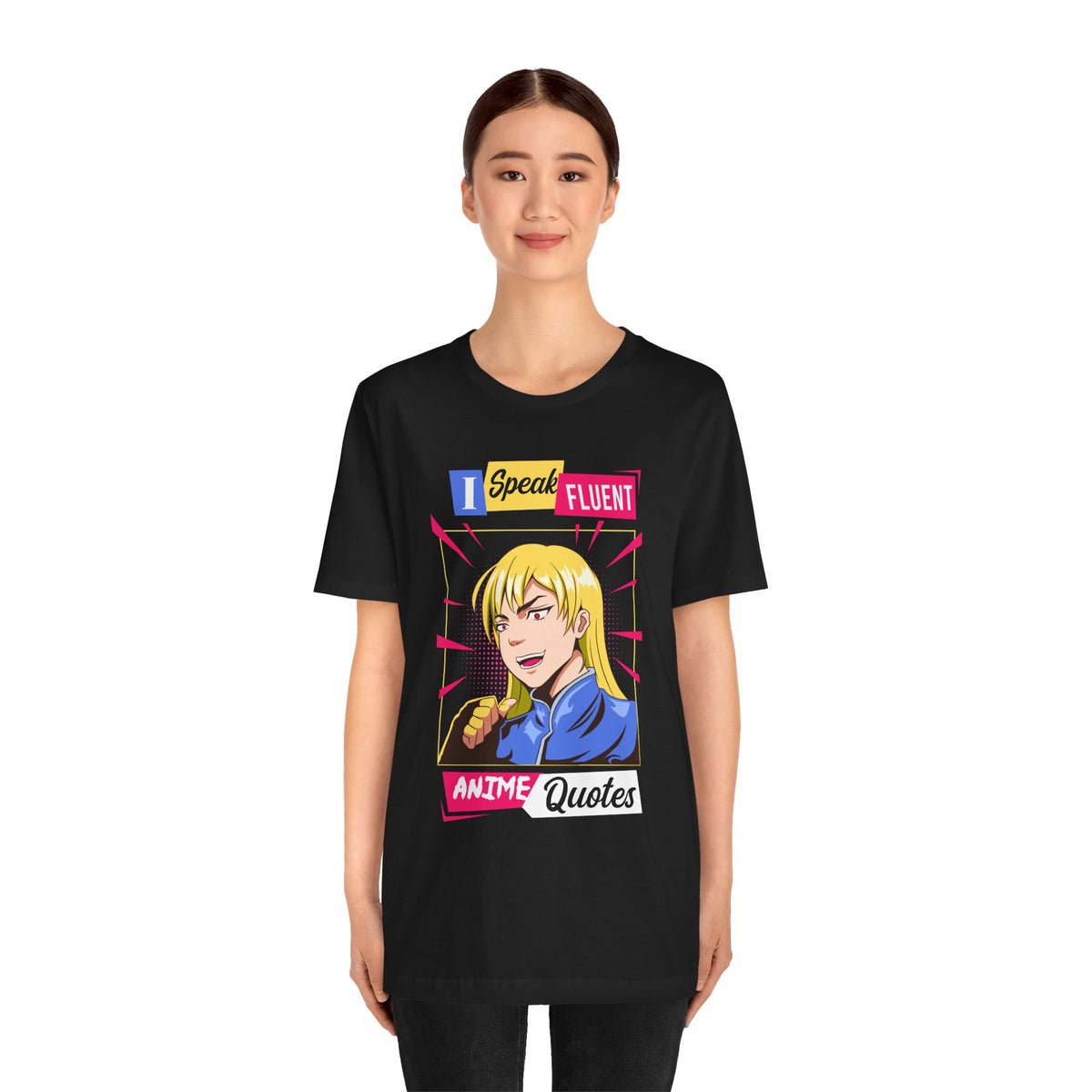 Anime Quotes T-Shirt — "I Speak Fluent Anime Quotes" Retro Manga Style Tee