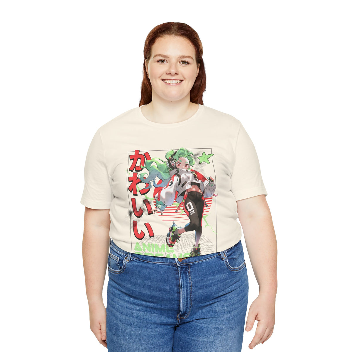Anime Dreams Kawaii Tee — Neon Retro Anime Girl Graphic T-Shirt