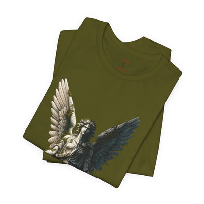 Angel Graphic Tee — 'The Last Angel' Illustrated Short Sleeve Shirt