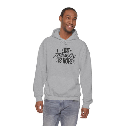 Hoodie — The Answer Is Nope Graphic Pullover