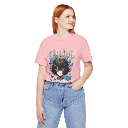 Melancholy Tragedia Anime Tee — Blue Butterflies Graphic T-Shirt
