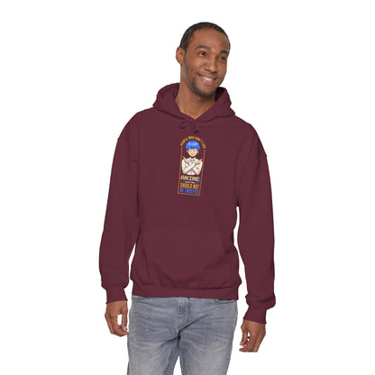 Anime Blue-Haired Character Hoodie — 'Promise to Be Trusted' Graphic Pullover