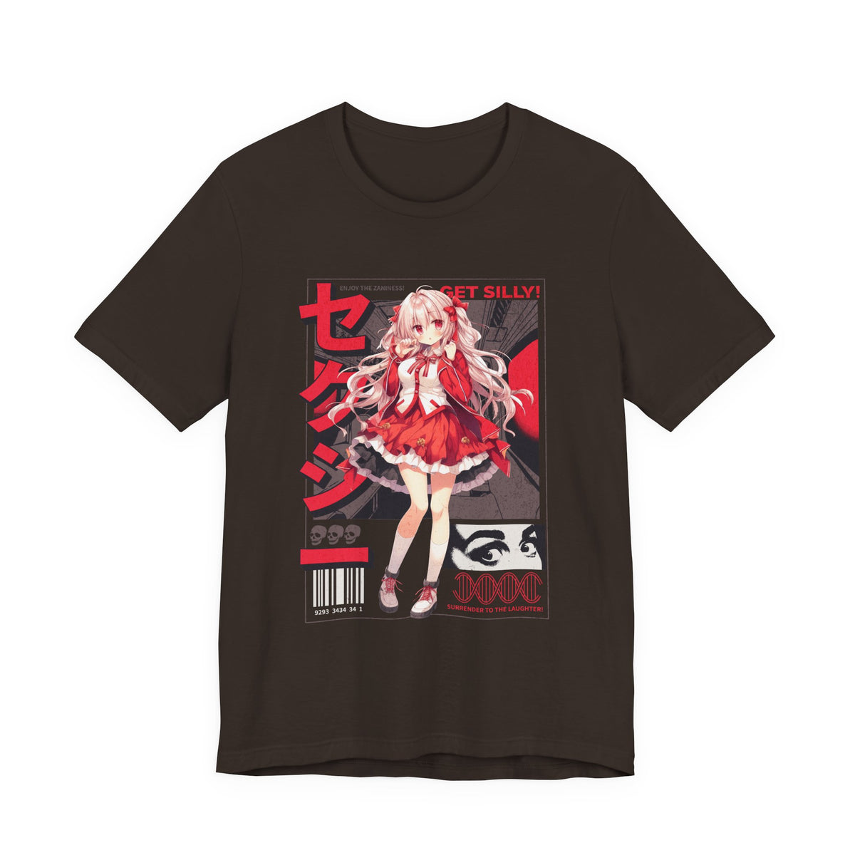 Anime Girl Graphic Tee — "Get Silly!" Red Harajuku Style T-Shirt