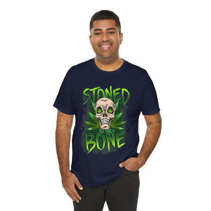 Stoned to the Bone Skull Tee — Cannabis Leaf Graphic T-Shirt