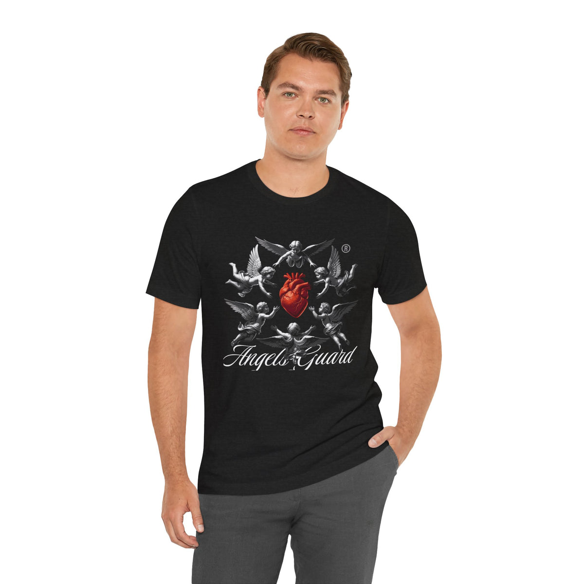 Angel Guard T‑Shirt — Sacred Heart & Cherub Graphic Tee