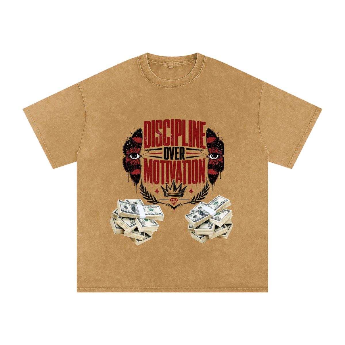 Discipline Over Motivation Snow-Washed Cotton Tee