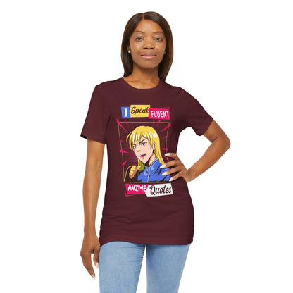 Anime Quotes T-Shirt — "I Speak Fluent Anime Quotes" Retro Manga Style Tee