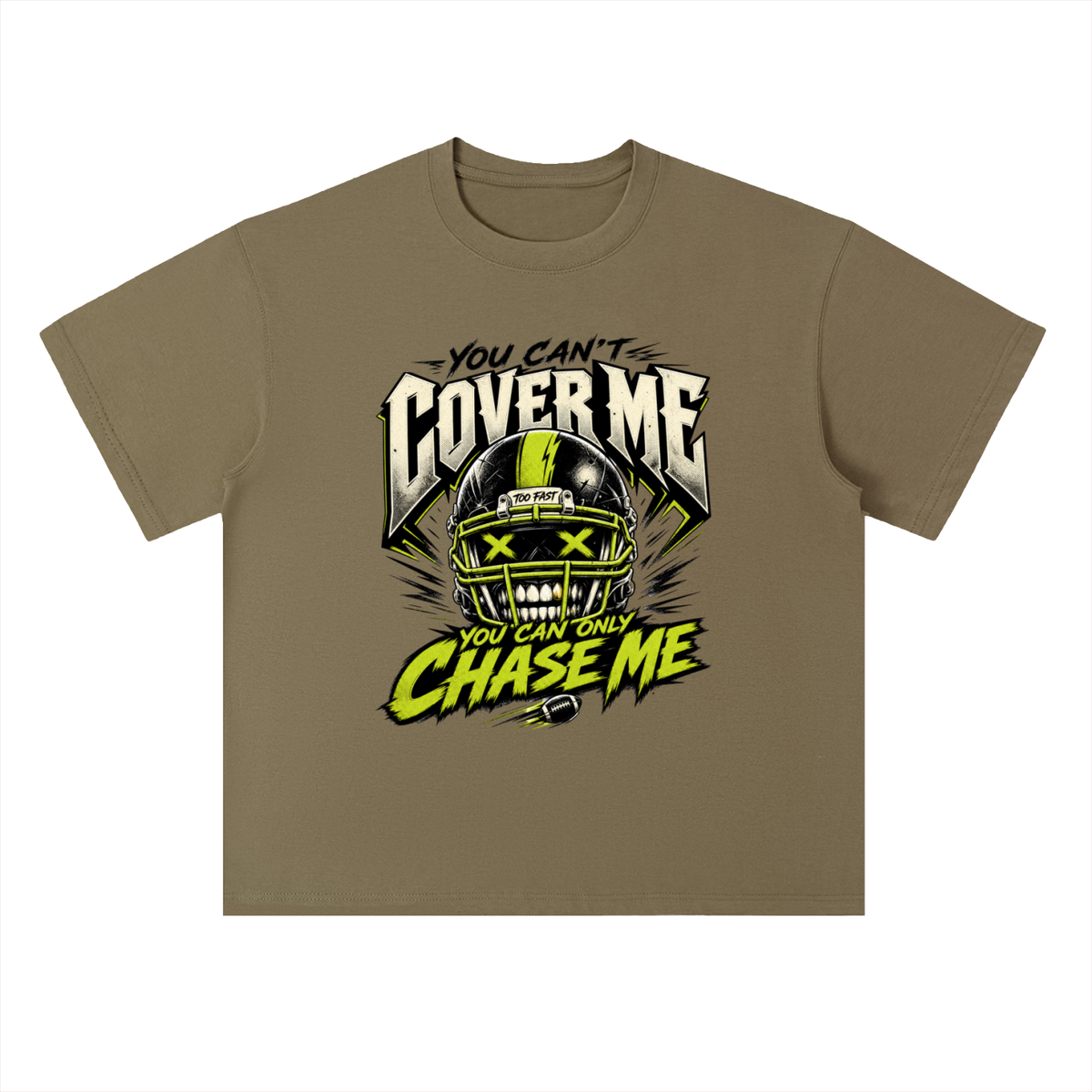 You Can Only Chase Me Skull Graphic Drop Shoulder Tee