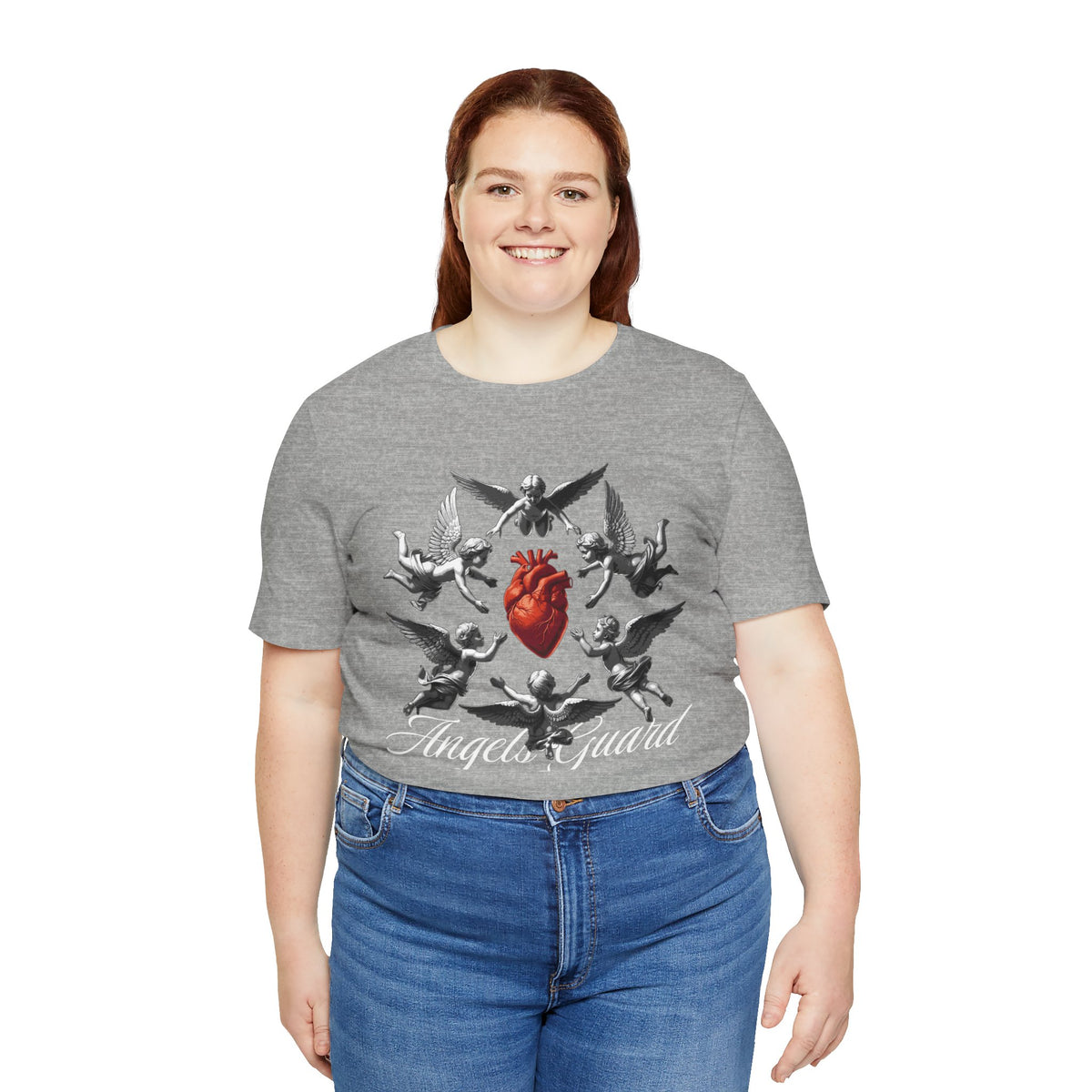 Angel Guard T‑Shirt — Sacred Heart & Cherub Graphic Tee