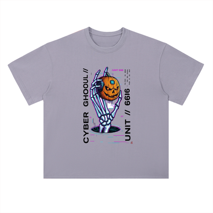 Cyber Punk Unit 666 Pumpkin Graphic Drop Shoulder Tee