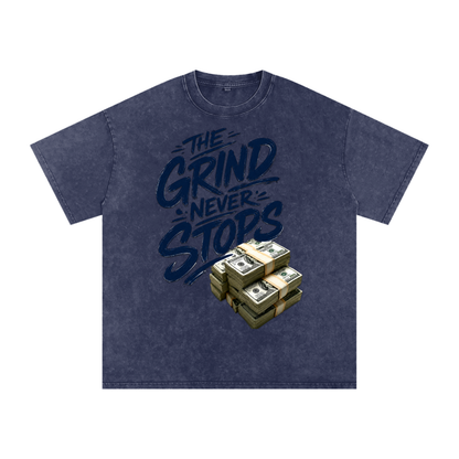 The Grind Never Stops Snow-Washed Cotton Tee