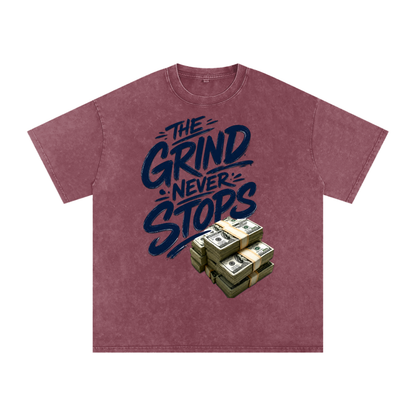 The Grind Never Stops Snow-Washed Cotton Tee