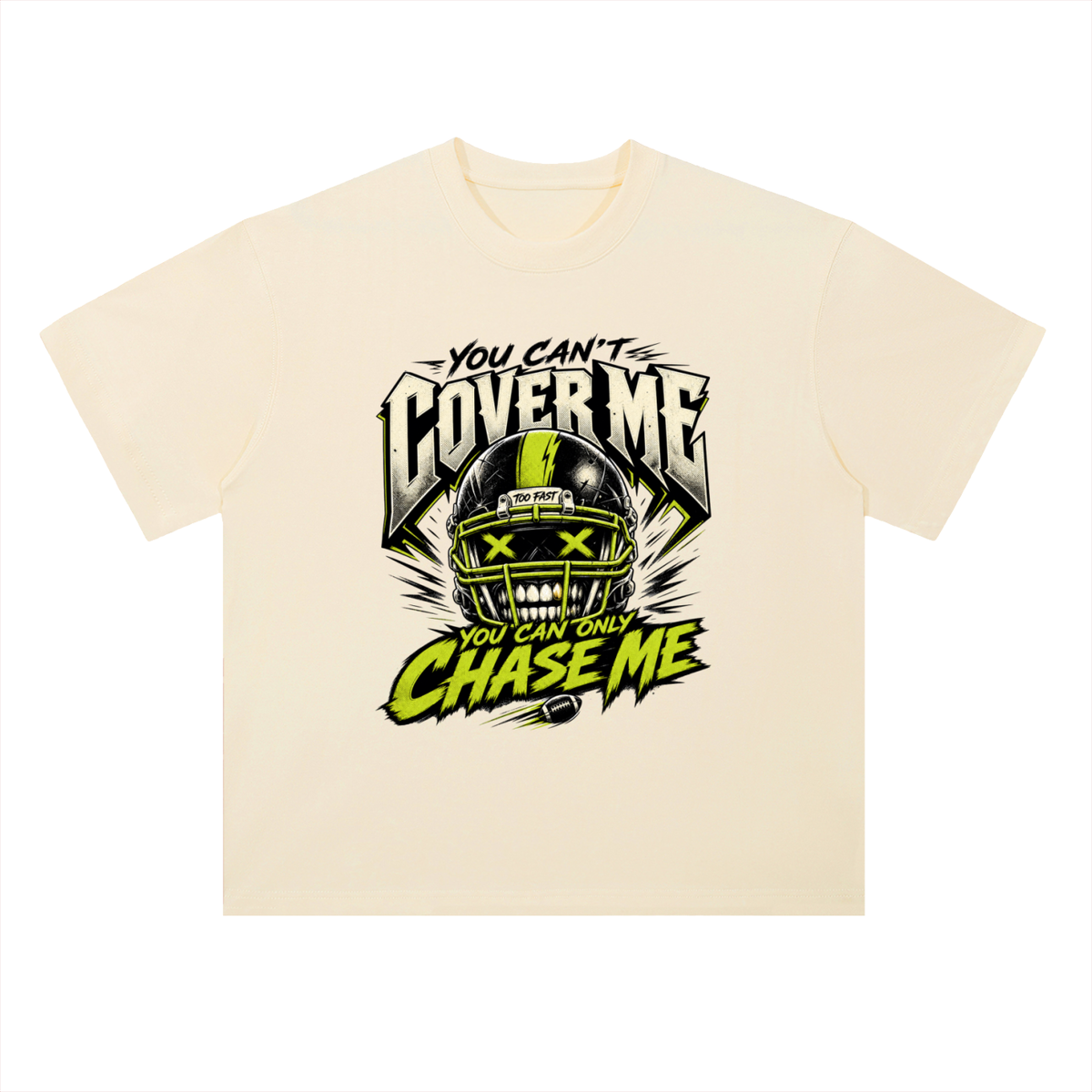 You Can Only Chase Me Skull Graphic Drop Shoulder Tee