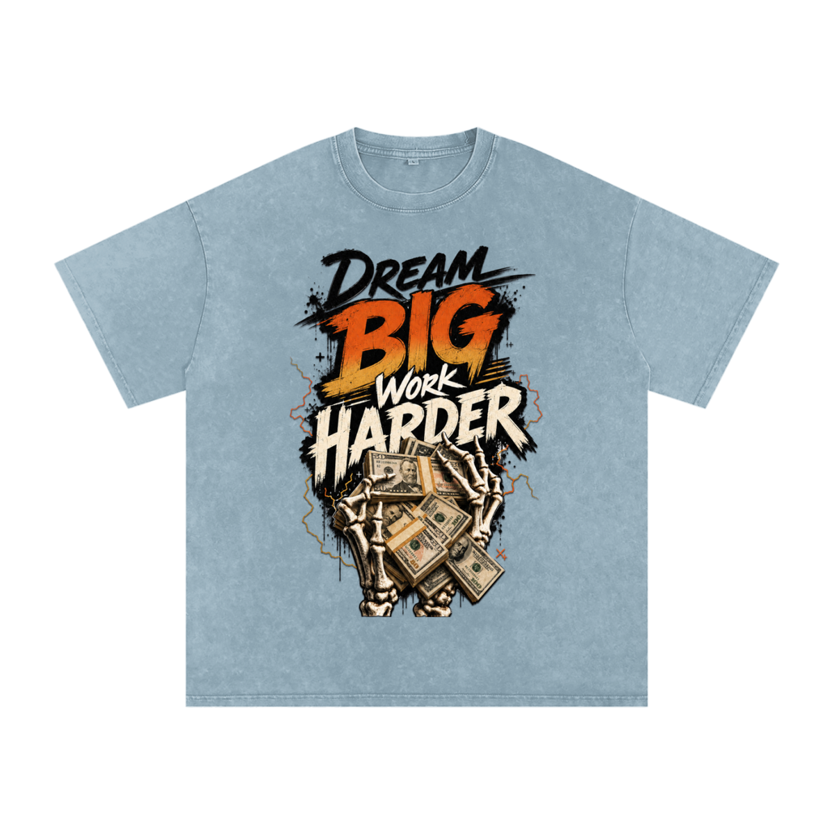 Dream Big, Work Harder Snow-Washed Cotton Tee