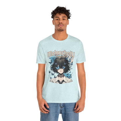 Melancholy Tragedia Anime Tee — Blue Butterflies Graphic T-Shirt