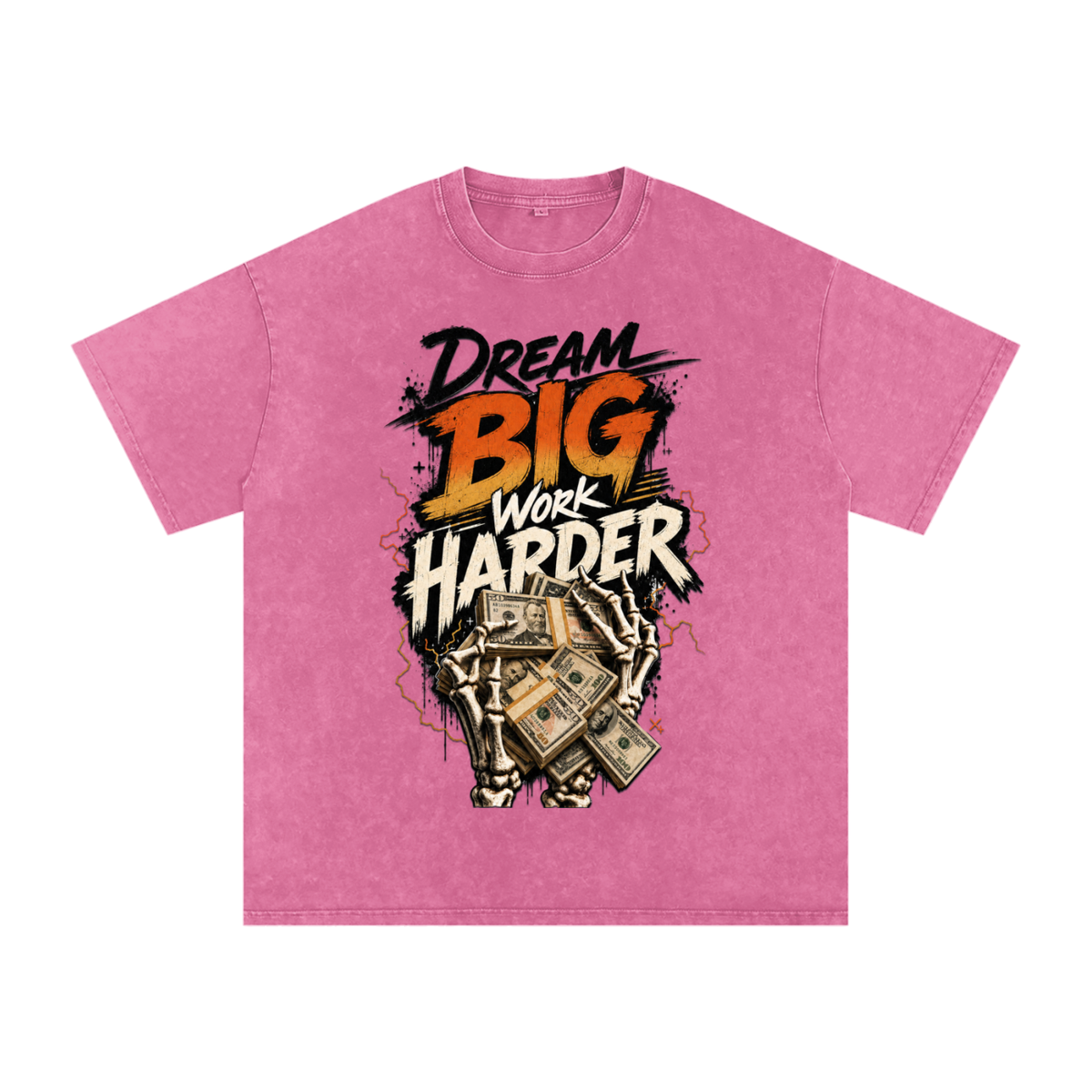 Dream Big, Work Harder Snow-Washed Cotton Tee