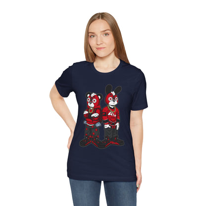 Streetwear Cartoon Bear & Bunny Tee — Hip Hop Graphic T-Shirt