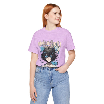 Melancholy Tragedia Anime Tee — Blue Butterflies Graphic T-Shirt
