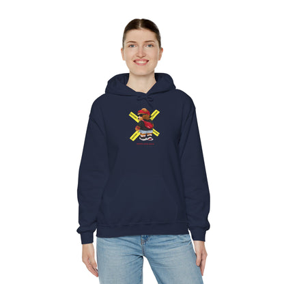 Hockey Bear Graphic Hoodie — 'Never Give Up' Cozy Skate Sweatshirt