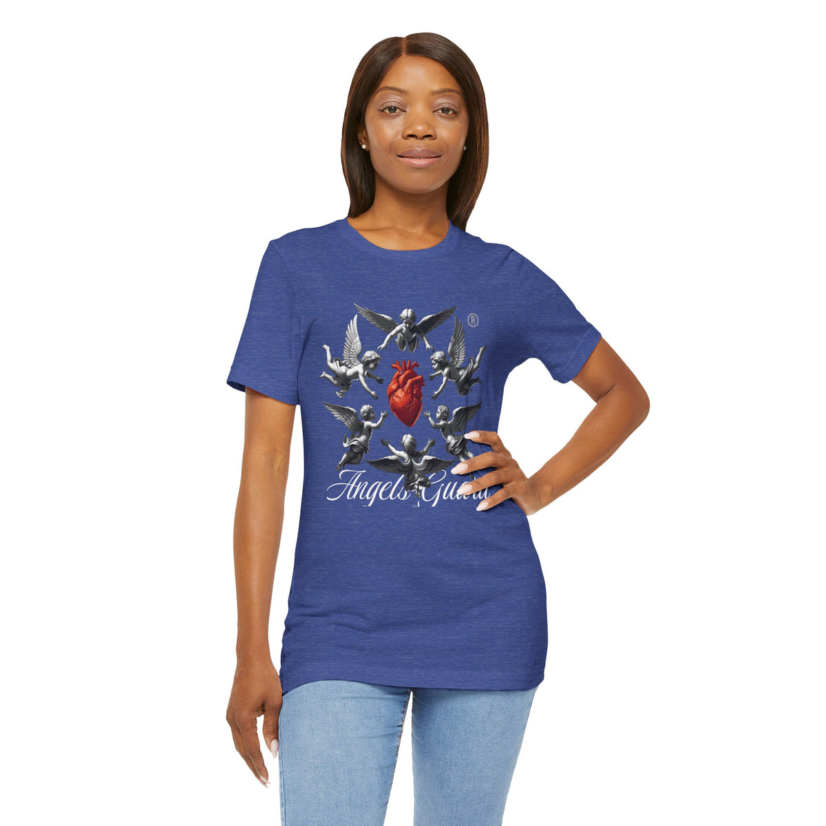 Angel Guard T‑Shirt — Sacred Heart & Cherub Graphic Tee