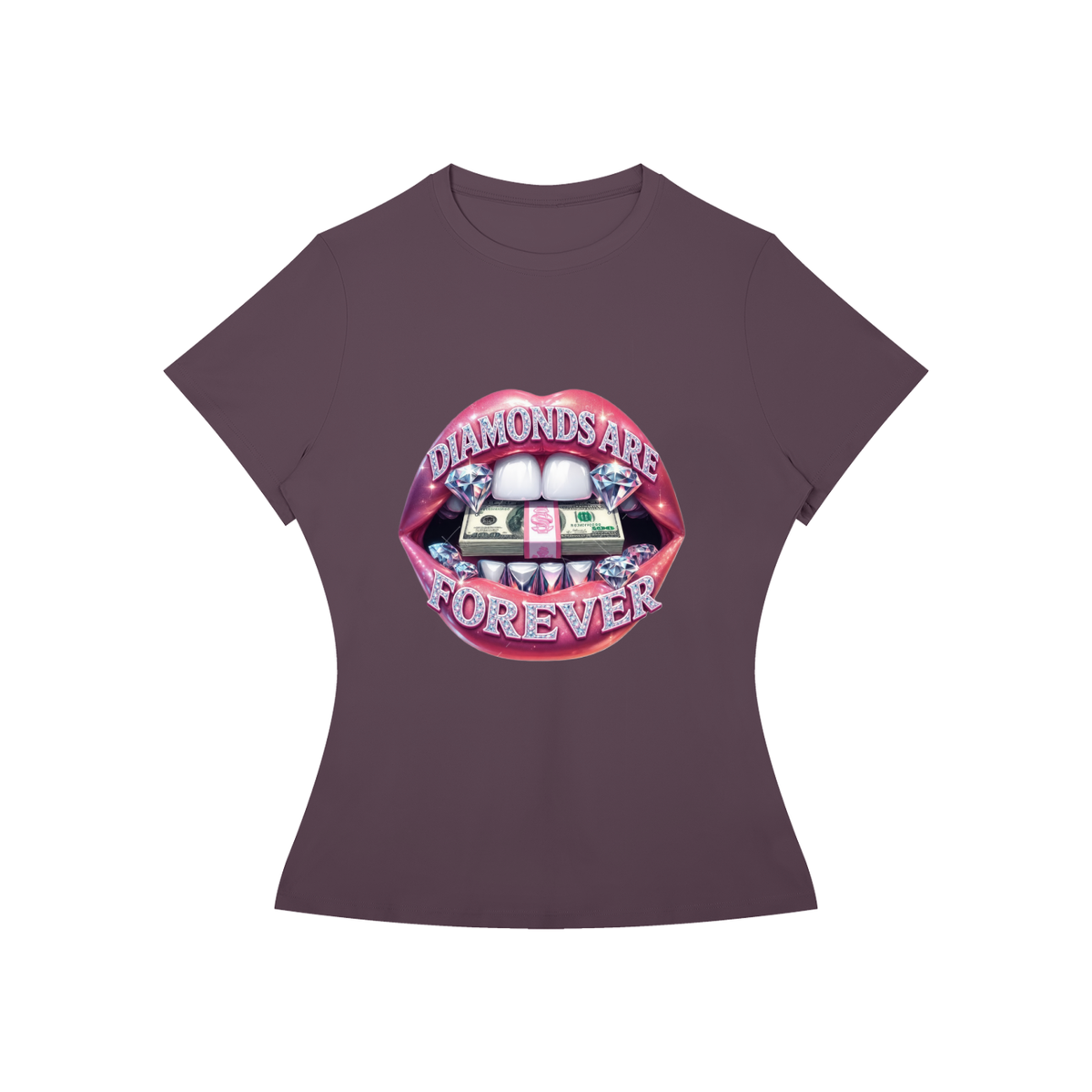 Diamonds Are Forever Lips Women’s Slim-Fit Tee