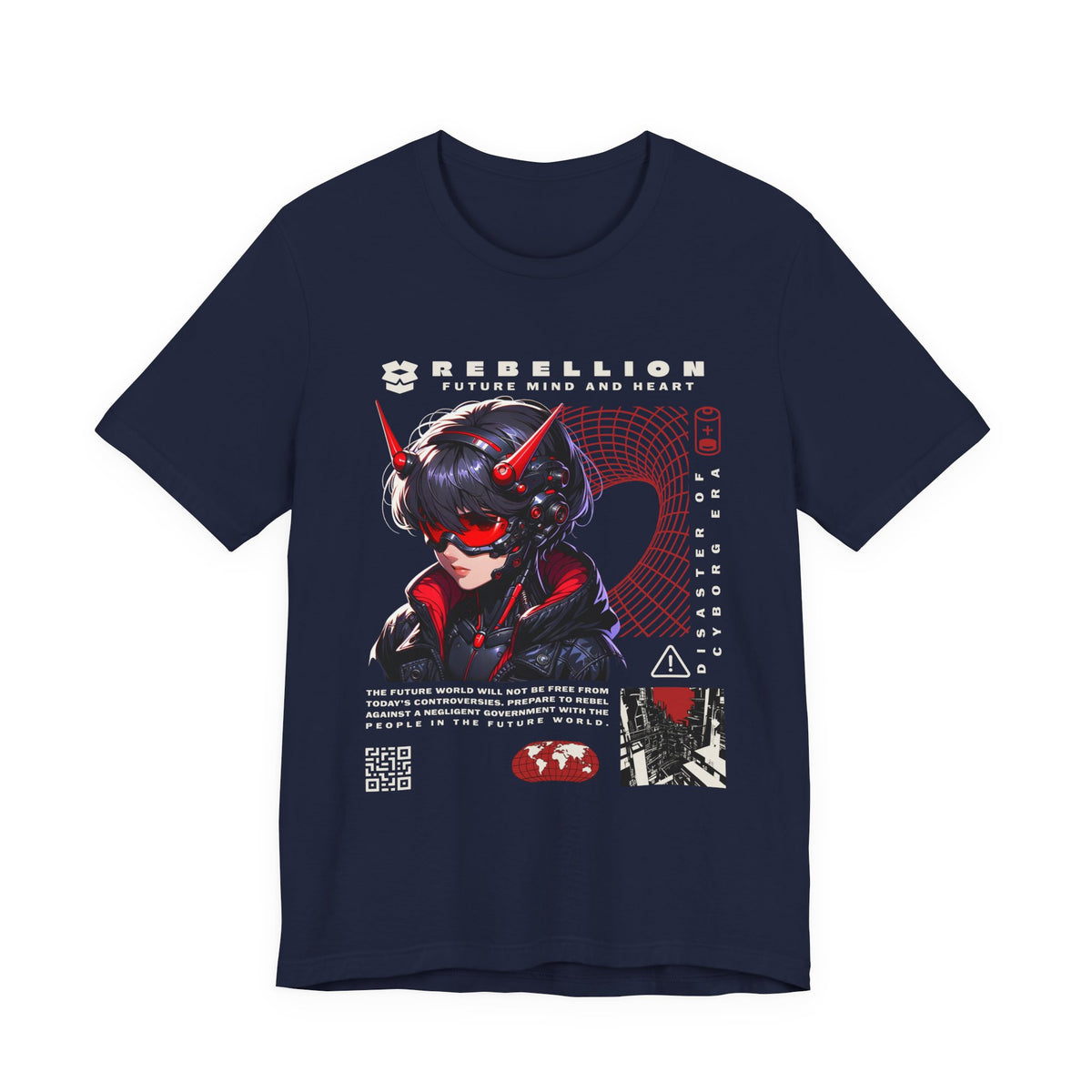 Anime Devil Girl Graphic Tee — "Rebellion" Cyberpunk Streetwear