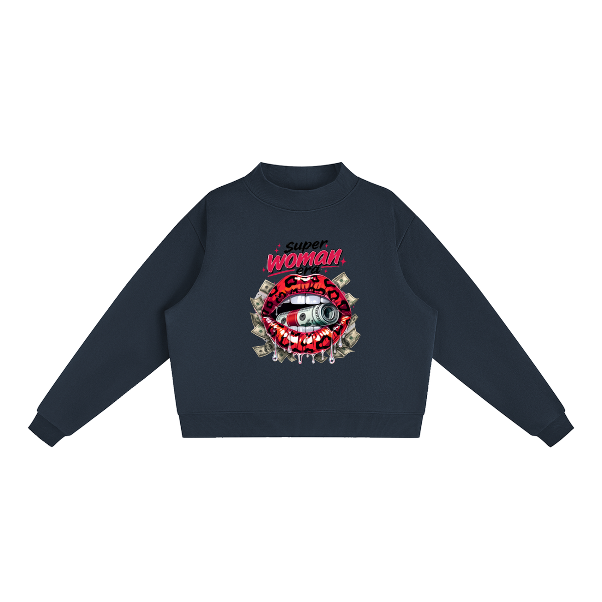 Super Woman Era Lips Oversized Graphic Sweatshirt