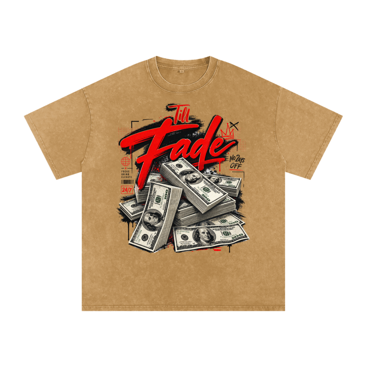 Til Fade Snow-Washed Cotton Graphic Tee