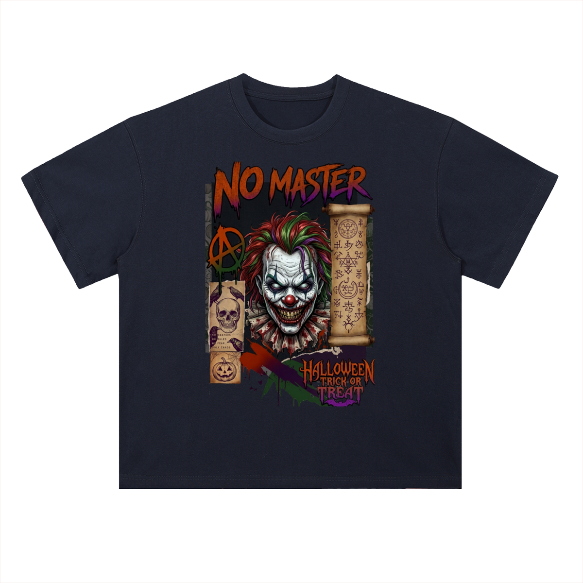 No Master Halloween Clown Graphic Drop Shoulder Tee
