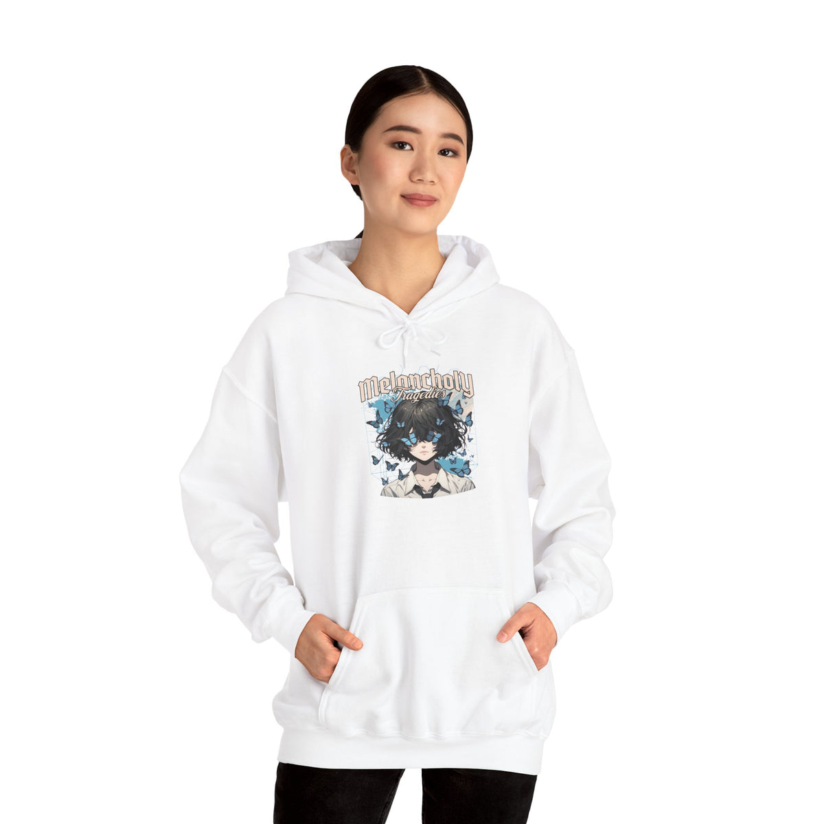 Anime Catgirl Hoodie — "Midnight" Kawaii Graphic Pullover