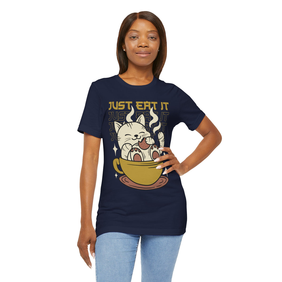 Just Eat It Cat Tee — Cute Kawaii Cat in Tea Cup T-Shirt